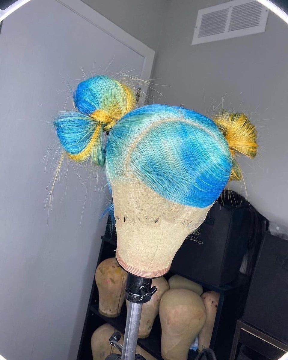 ?BRIT 24” BLUE OMBRÉ STRAIGHT LACE FRONT WIG*NWT* Light Blue Ombre 24 main image 4
