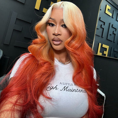 Coral Blonde Wave Lace Front Wig Human Hair Wig