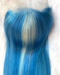 Blue and Yellow Ombre Human Hair Lace Front Wig