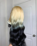 NHA Blonde Charcoal Color Ombre Lace Front Wig