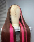 NHA Pink Brown Straight Lace Front Wig