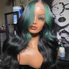 NHA Green Black Ombre Body Wave Lace Front Wig