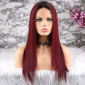 NHA 99J Burgundy Straight Lace Wig
