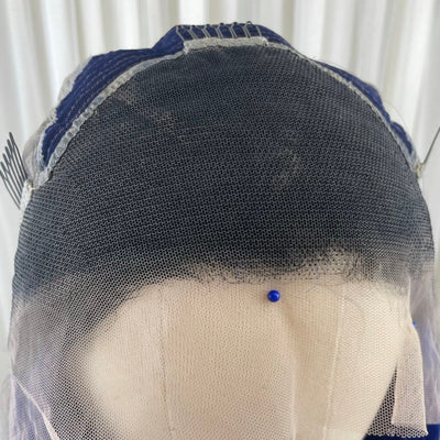 NHA Blue Highlight Curly Lace Wig