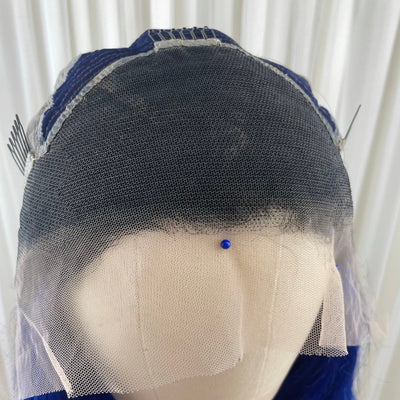 NHA Dark Blue Wavy Lace Front Wig