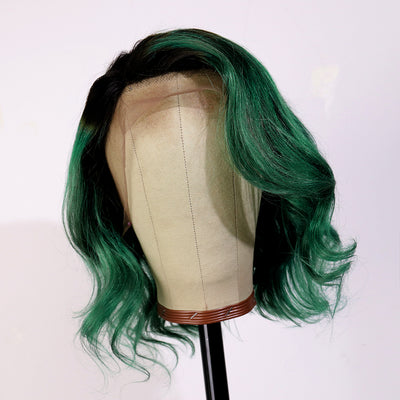 NHA 1B Green Ombre Short Lace Wig