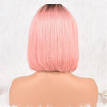 NHA 1B Pink Color Straight BOB Lace Front Wigs
