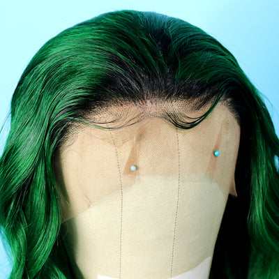 20INCH 1B Green Ombre Body Wave Lace Front Wig