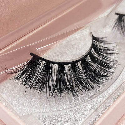 Luxury 3D Mink False Eyelashes with Pink Cute box