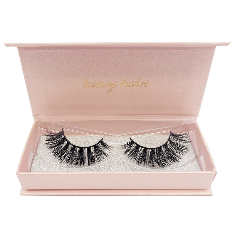 Luxury 3D Mink False Eyelashes with Pink Cute box