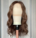 NHA Luxury Dark Brown Natural Wave Lace Front Wig