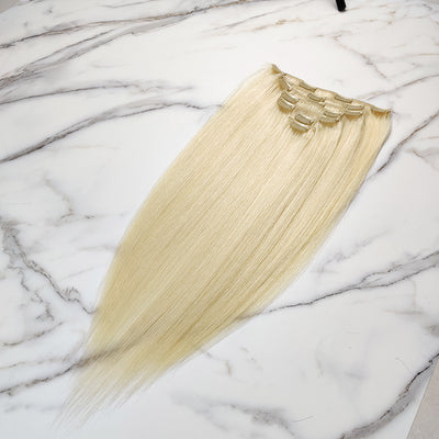 NHA 613 Blonde Straight Clip in Human Hair Extension