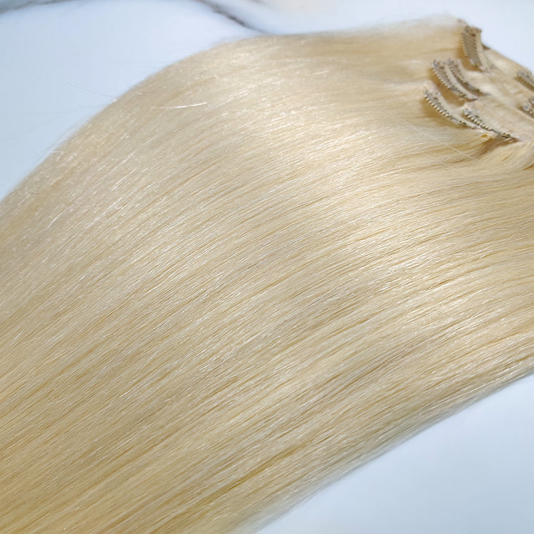 NHA 613 Blonde Straight Clip in Human Hair Extension