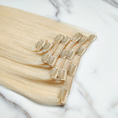 NHA 613 Blonde Straight Clip in Human Hair Extension