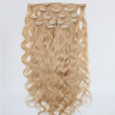 NHA Honey Blonde Clip in Human Hair Extension Natural Wave
