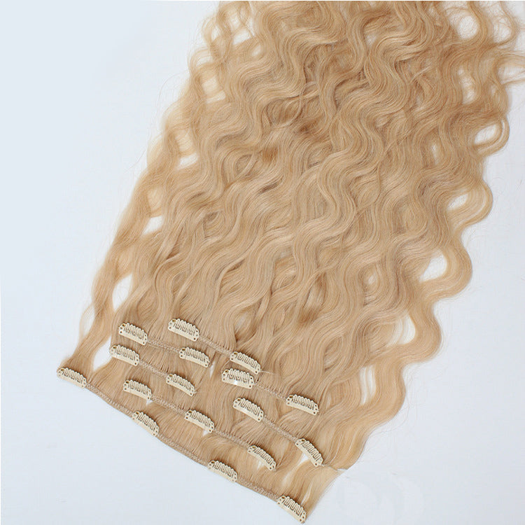 NHA Honey Blonde Clip in Human Hair Extension Natural Wave