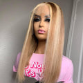 Blonde BOB Highlight Human Hair Lace Front Wig