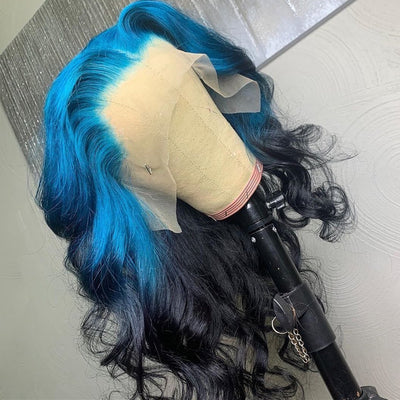 Blue Ombre Wavy Lace Front Wig