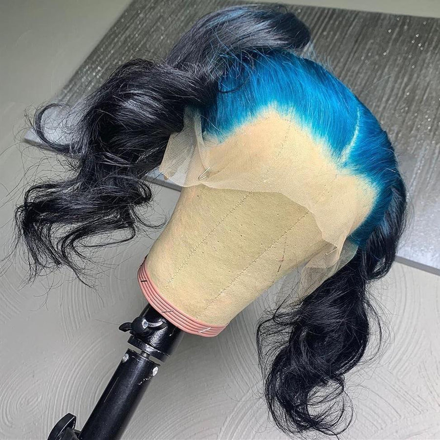 Blue Ombre Wavy Lace Front Wig