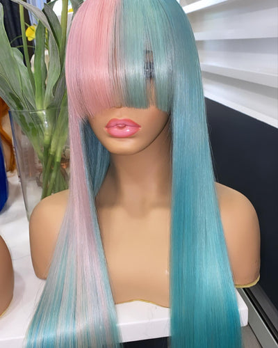 NHA Blue Pink Two Side Lace Front Wig