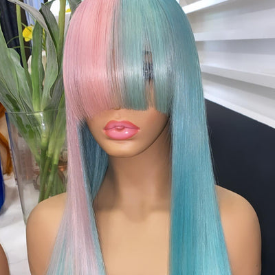 NHA Blue Pink Two Side Lace Front Wig