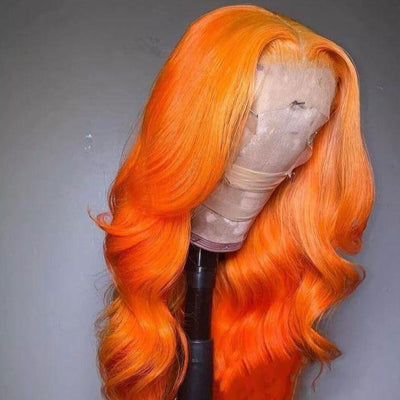 NHA Orange Wavy Lace Wig