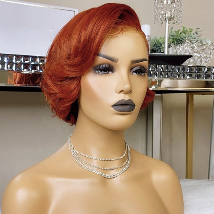 Copper Red Bob Beauty Lace Front Wig Allove Hair Copper Red Bob Wig Short Colored Hair 14 Inch  main image 4
