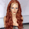 NHA Copper Red Wavy Hair Lace Front Wig Human Hair