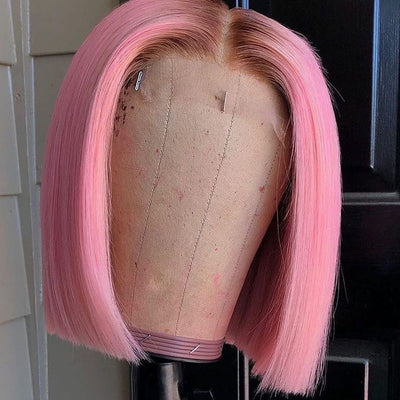 NHA Cute Pink Wig with Brown Root 10inch