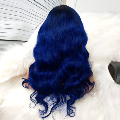 NHA Dark Blue Wavy Lace Wig 18inch