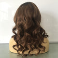 NHA Dark Brown Ombre Wave Human Hair Lace Front Wig