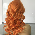 Ginger Orange Wavy Human Hair Lace Front Wig
