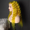 NHA Yellow Curly Lace Front Wig