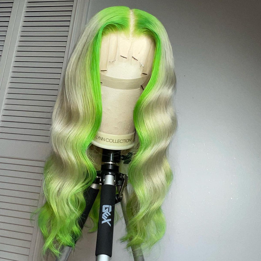 NHA Green Hair Loose Wave Lace Front Wig