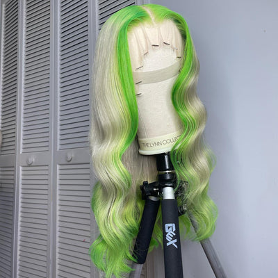 NHA Green Hair Loose Wave Lace Front Wig