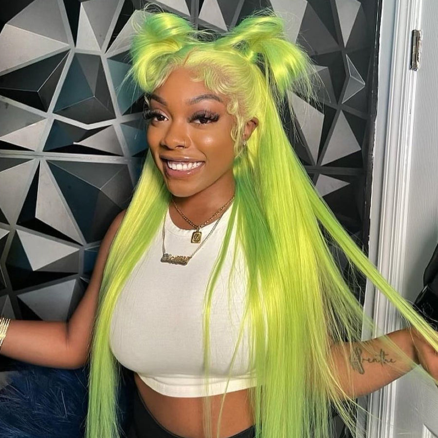 NHA Green Color Straight Lace Front Wig