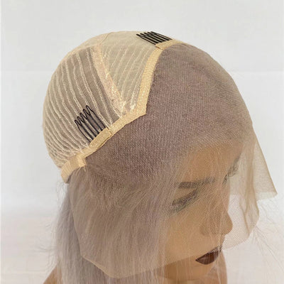 Silver Platinum Lace Front Wig Straight Bob