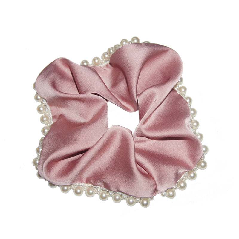 Hair Accessories Elegant Scrunchie Hairband with Pearl