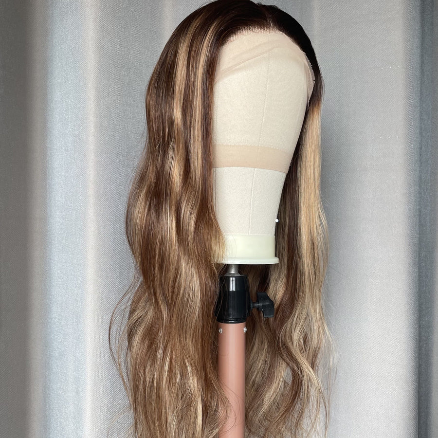 NHA Brown Highlight Hand Tied Full Lace Wig