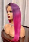 NHA Purple Pink Ombre Straight Wig