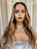 NHA Long Style Brown Highlight Virgin Hair Full Lace Wig