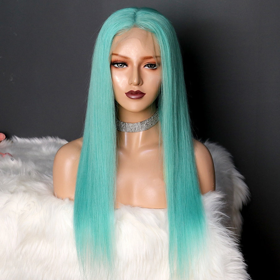 NHA Straight Bright Blue Lace Frontal Wig