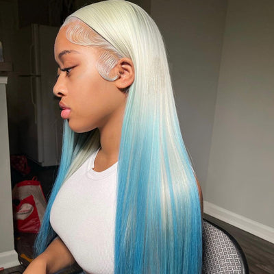 NHA Grey Baby Blue Lace Front Wig