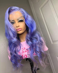 Lavender Color Human Hair Lace Front Wig