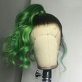 NHA Light Green with Black Color Pre Plucked Wig