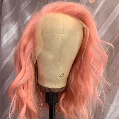 Light Peach Pink Lace Front Wig