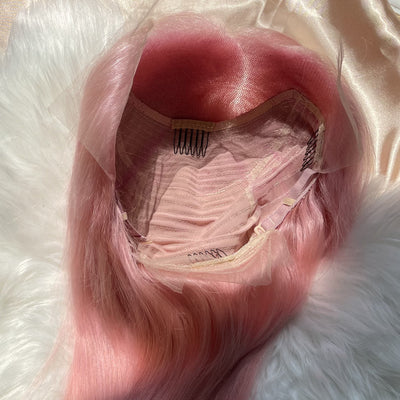 NHA Pink Yellow Highlight Body Wave Lace Front Wig