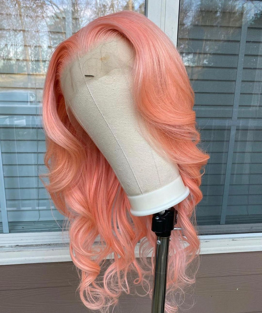 Light Pink Straight Lace Front Wig