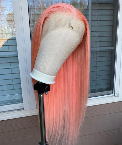 Light Pink Straight Lace Front Wig