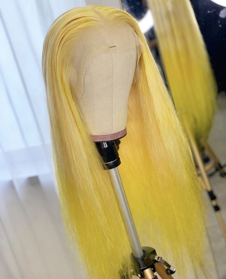 NHA Light Yellow Straight Lace Front Wig